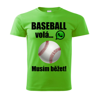 Dětské tričko Baseball volá musím běžet  zelené 