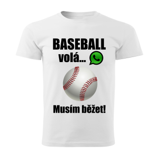 Dětské tričko Baseball volá musím běžet  bílé 