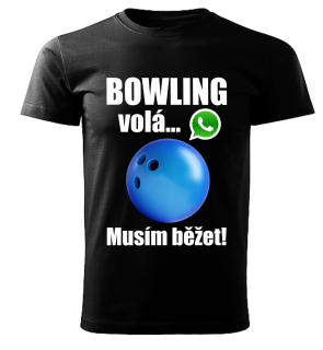 Dětské tričko Bowling volá musím běžet  černé 