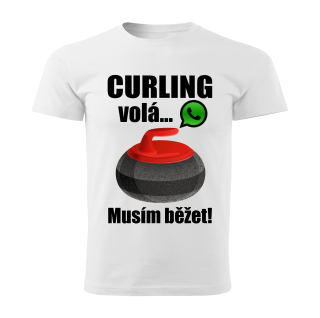 Dětské tričko curling volá musím běžet  bílé 