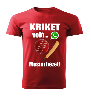 Dětské tričko Kriket volá musím běžet červené 