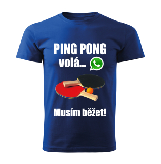 Dětské tričko Ping Pong volá musím běžet  modré 