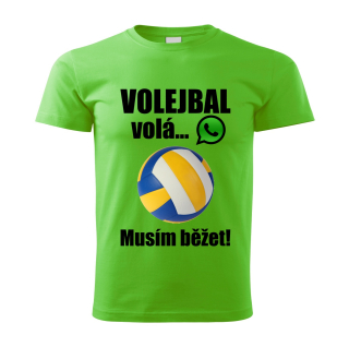 Dětské tričko Volejbal volá musím běžet  zelené 