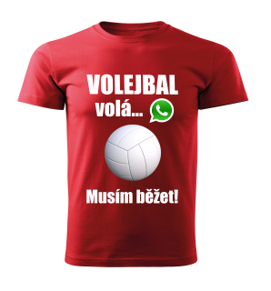 Dětské tričko Volejbal volá musím běžet  červené 