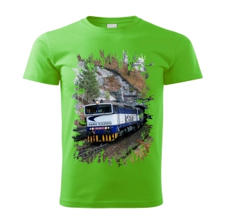 Dětské tričko s lokomotivou 756 004-8 zelené 