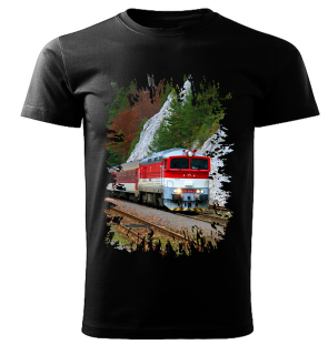 Dětské tričko s lokomotivou 757 004-7 černé 