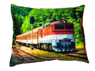 Moon River Polštářek s vlakem lokomotivou 757 005-4  33x43 cm