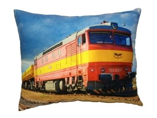 Moon River Polštářek s vlakem lokomotivou 751 232-0  velikost 33x43 cm