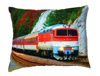 Moon River Polštářek s vlakem lokomotivou 757 004-7  velikost 33x43 cm