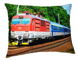 Moon River Polštářek s vlakem lokomotivou 350 016-2  velikost 33x43 cm