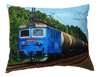 Moon River Polštářek s vlakem lokomotivou 122 021-9  velikost 33x43 cm