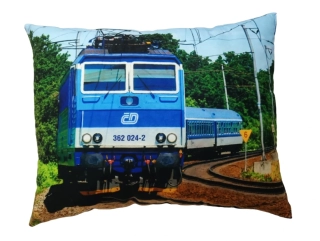 Moon River Polštářek s vlakem lokomotivou 362 024-2  velikost 33x43 cm