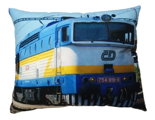 Moon River Polštářek s vlakem lokomotivou 754 019-8  velikost 33x43 cm