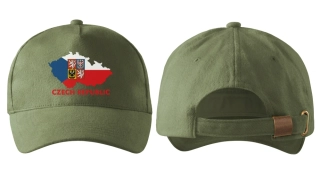 kšiltovka s vlajkou Česká republika khaki