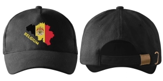 kšiltovka s vlajkou Belgie černá