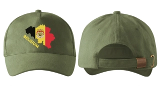 kšiltovka s vlajkou Belgie khaki