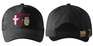 kšiltovka s vlajkou DÁNSKA černá