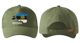 kšiltovka s vlajkou ESTONSKA khaki