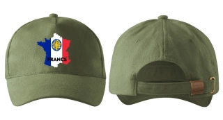 kšiltovka s vlajkou FRANCIE khaki