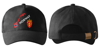 kšiltovka s vlajkou NORSKA  černá