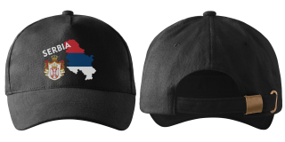 kšiltovka s vlajkou SRBSKA  černá