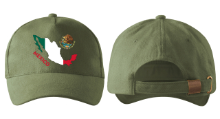 kšiltovka s vlajkou MEXIKA khaki