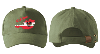 kšiltovka s vlajkou RAKOUSKA khaki