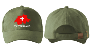 kšiltovka s vlajkou ŠVÝCARSKA khaki