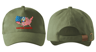 kšiltovka s vlajkou USA ,  SPOJENÉ STÁTY khaki