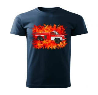 tričko pro hasiče Hasičské auto 138 CAS 32 navy modré 110