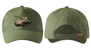 vojenská army kšiltovka s tankem  M4 SHERMAN  khaki