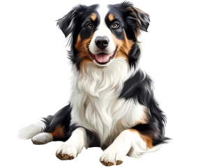 Moon River Border kolie samolepka se psem  6x5