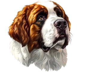 Moon River Bernardýn samolepka se psem   5x5