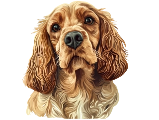 Moon River Anglický kokršpaněl samolepka se psem  5x6