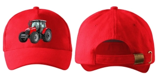 kšiltovka s traktorem Massey Ferguson 6713R červená 
