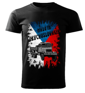 Pánské tričko černé Made in Czechoslovakia legendy  VZOR č. 15 PRAGA V3S 