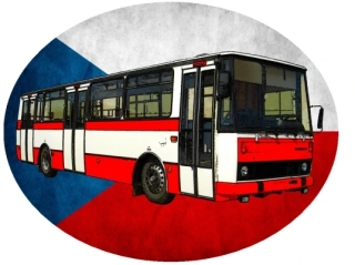 Nažehlovačka s autobusem KAROSA B732 