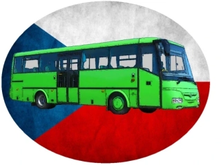 Nažehlovačka s autobusem SOR C