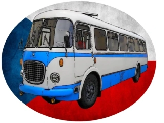 Nažehlovačka s autobusem ŠKODA RTO 706