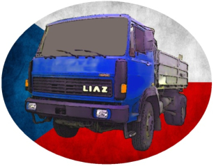 Nažehlovačka s nákladním autem LIAZ 110