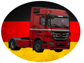 Nažehlovačka s nákladním autem Mercedes Actros vínový