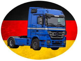 Nažehlovačka s nákladním autem Mercedes Actros modrý