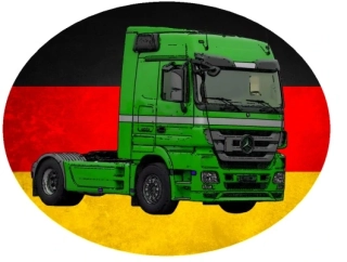 Nažehlovačka s nákladním autem Mercedes Actros zelený