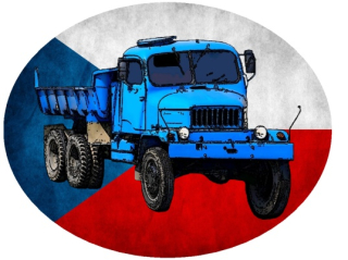 Nažehlovačka s nákladním autem Praga V3S