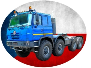 Nažehlovačka s nákladním autem  T 815 tahač