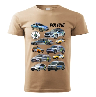 Pánské tričko POLICIE béžové 