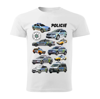 dětské tričko POLICIE bílé 110