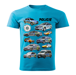 dětské tričko POLICIE tyrkysové 
