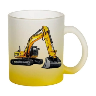 Moon River JCB JS 290 skleněný hrnek žlutý 330 ml