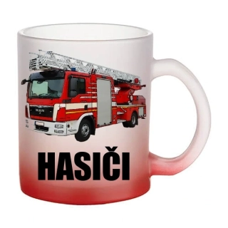 Moon River MAN žebřík HASIČI skleněný hrnek červený 330 ml